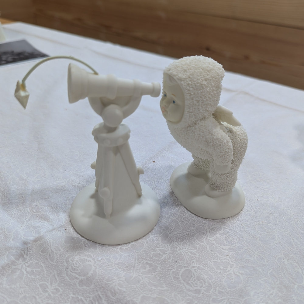 Department 56 White Ceramic Child with Telescope Figurine